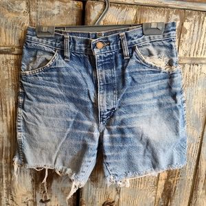 Vintage Daisy Duke Style Distressed Cutoff Jean Shorts 1970s-1980s